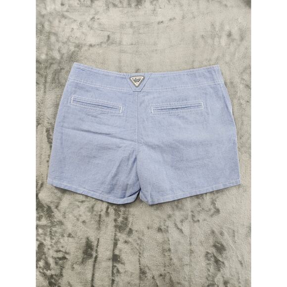 Columbia PFG Solar Fade Shorts Size 8 Stormy Blue Fishing Outdoors 4" Inseam - Picture 2 of 14